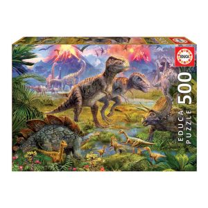 Puzzle 500 piezas Encuentro de Dinosaurios