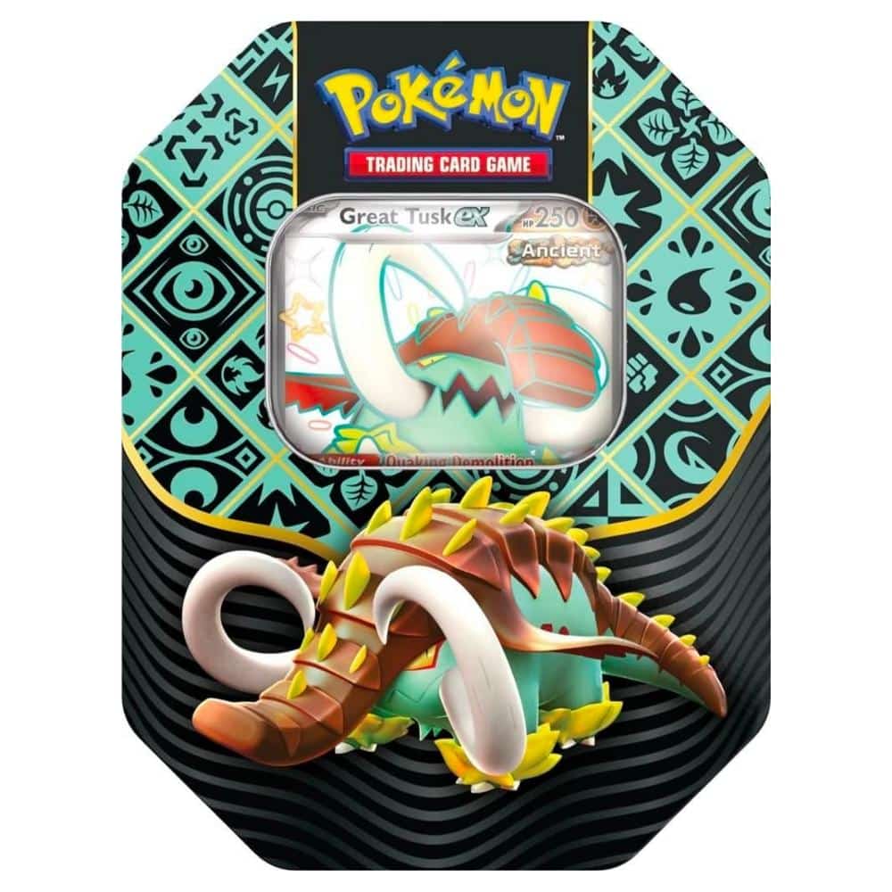 Pokémon Paldean Fates Ex Great Tusk Tin (Español)