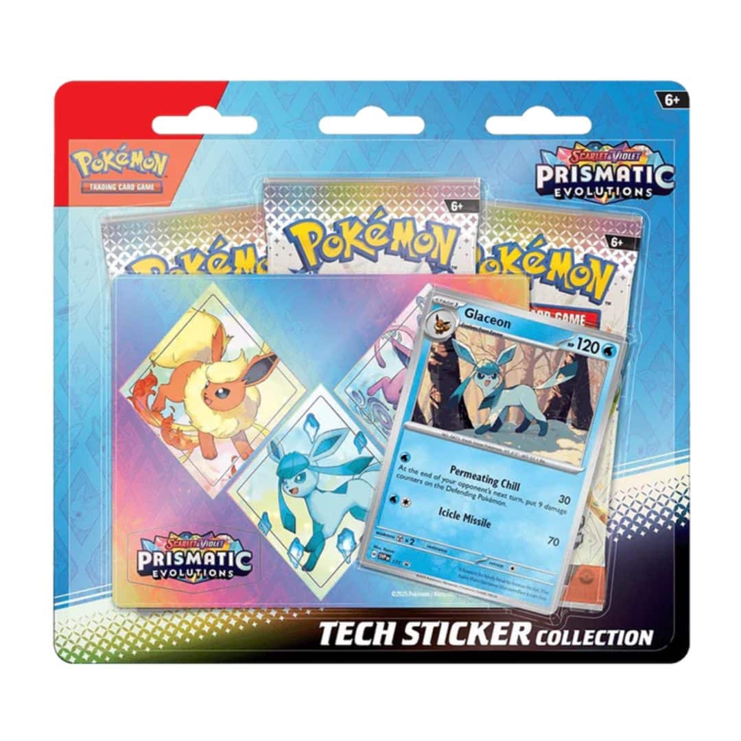 Pokémon Prismatic Evolutions Sticker Tech Blister (Inglés)