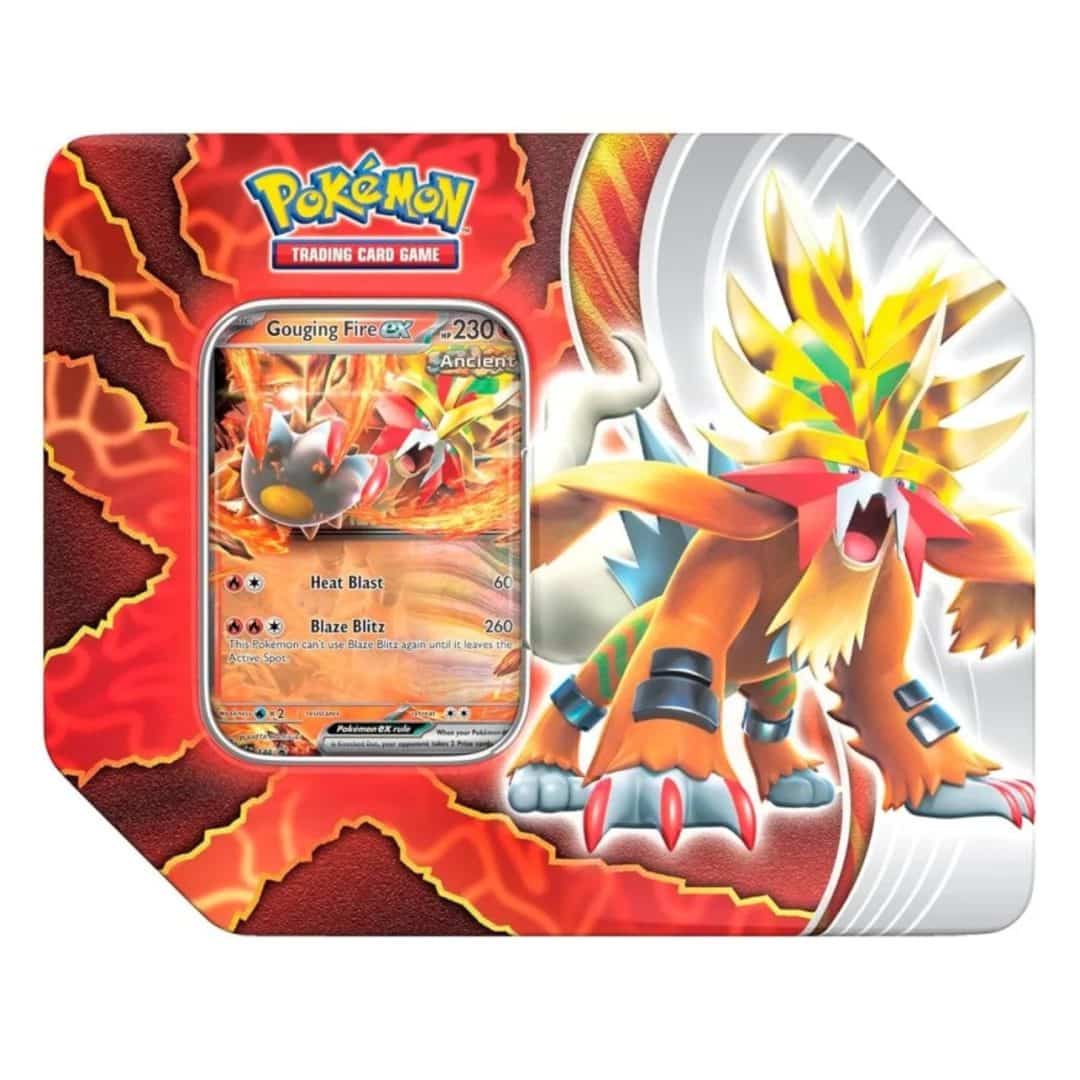 Pokémon Paradox Rift Destinies Ex Fire Gouging Tin (Inglés)