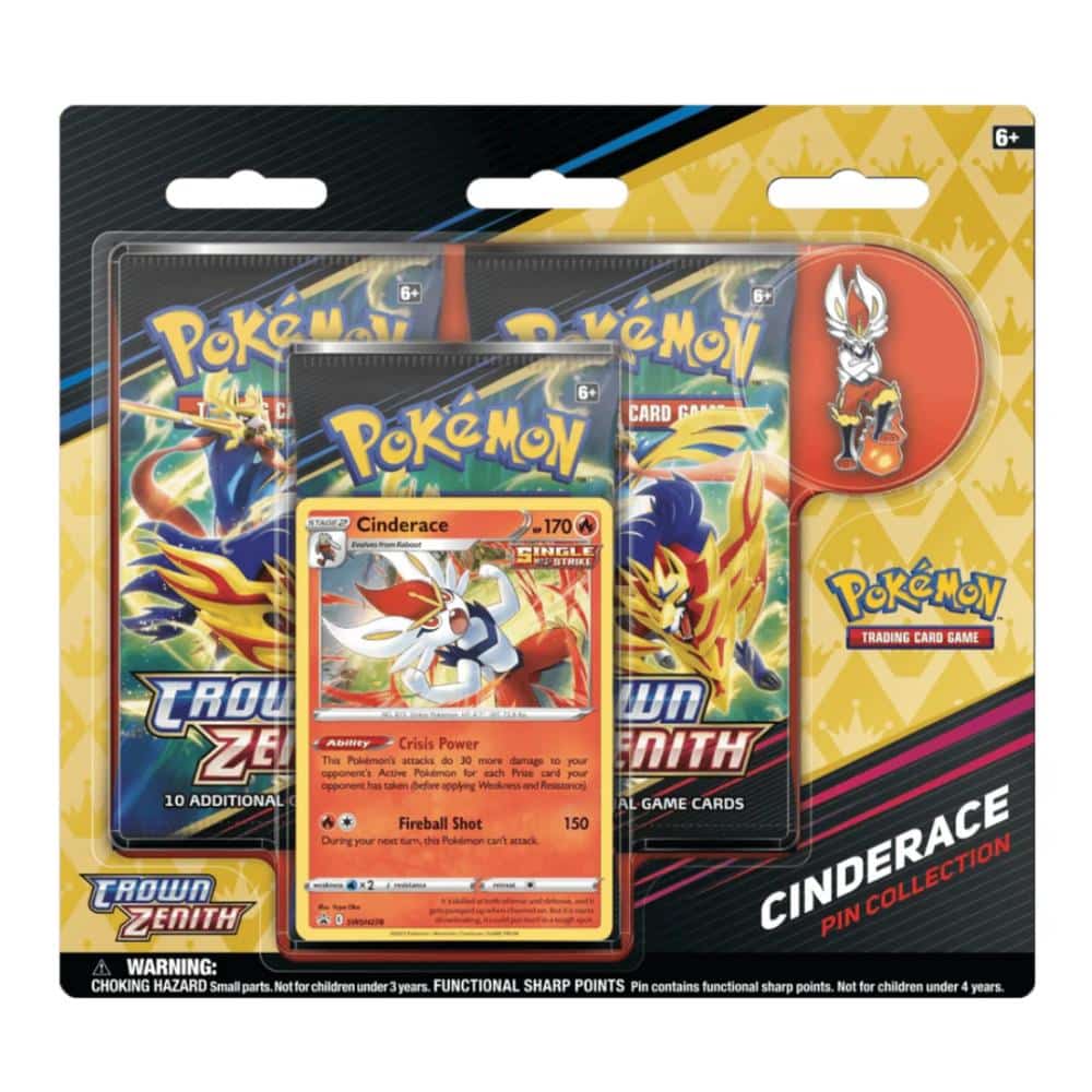 Pokémon Crown Zenith Cinderace Pin Collection (Español)