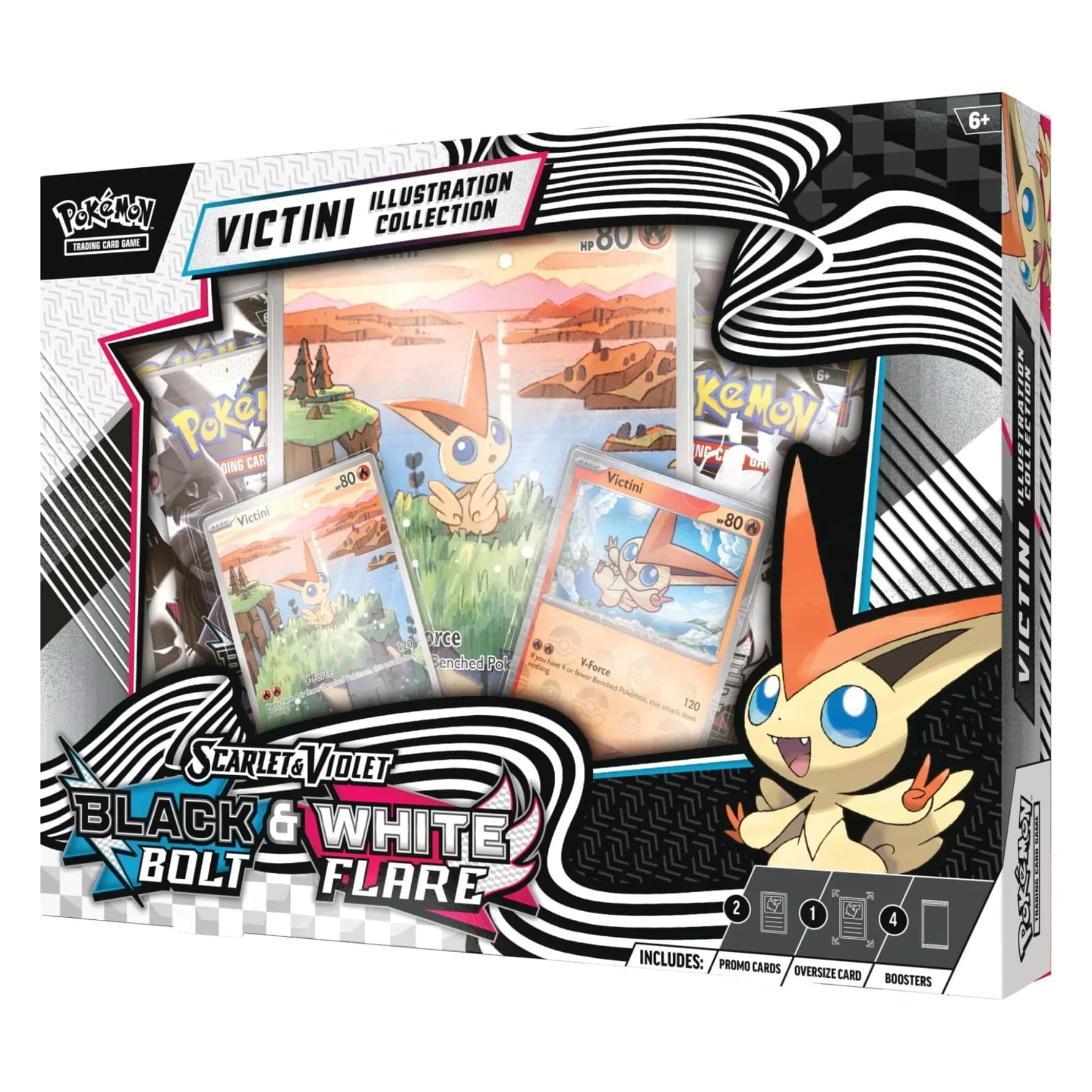 Pokémon Black Bolt Amp Flare Illustration Victini White Tin (Español)