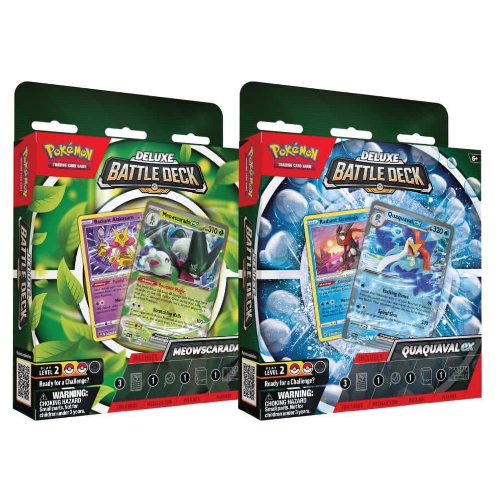 Pokémon Deluxe Ex Meowscarada Quaquaval Verde Battle Deck (Inglés)
