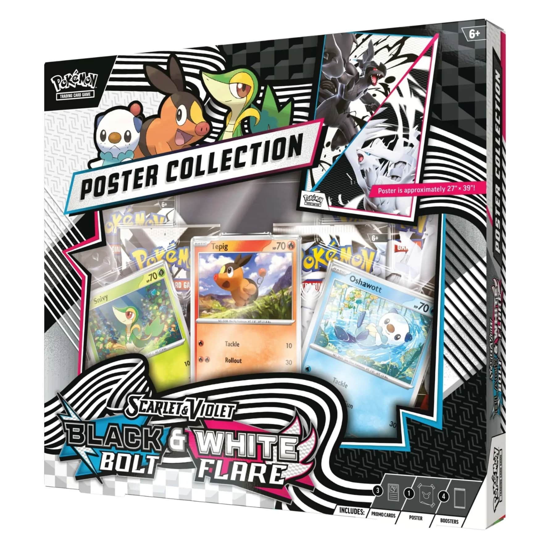 Pokémon Black Bolt Amp Flare Poster White Collection (Español)