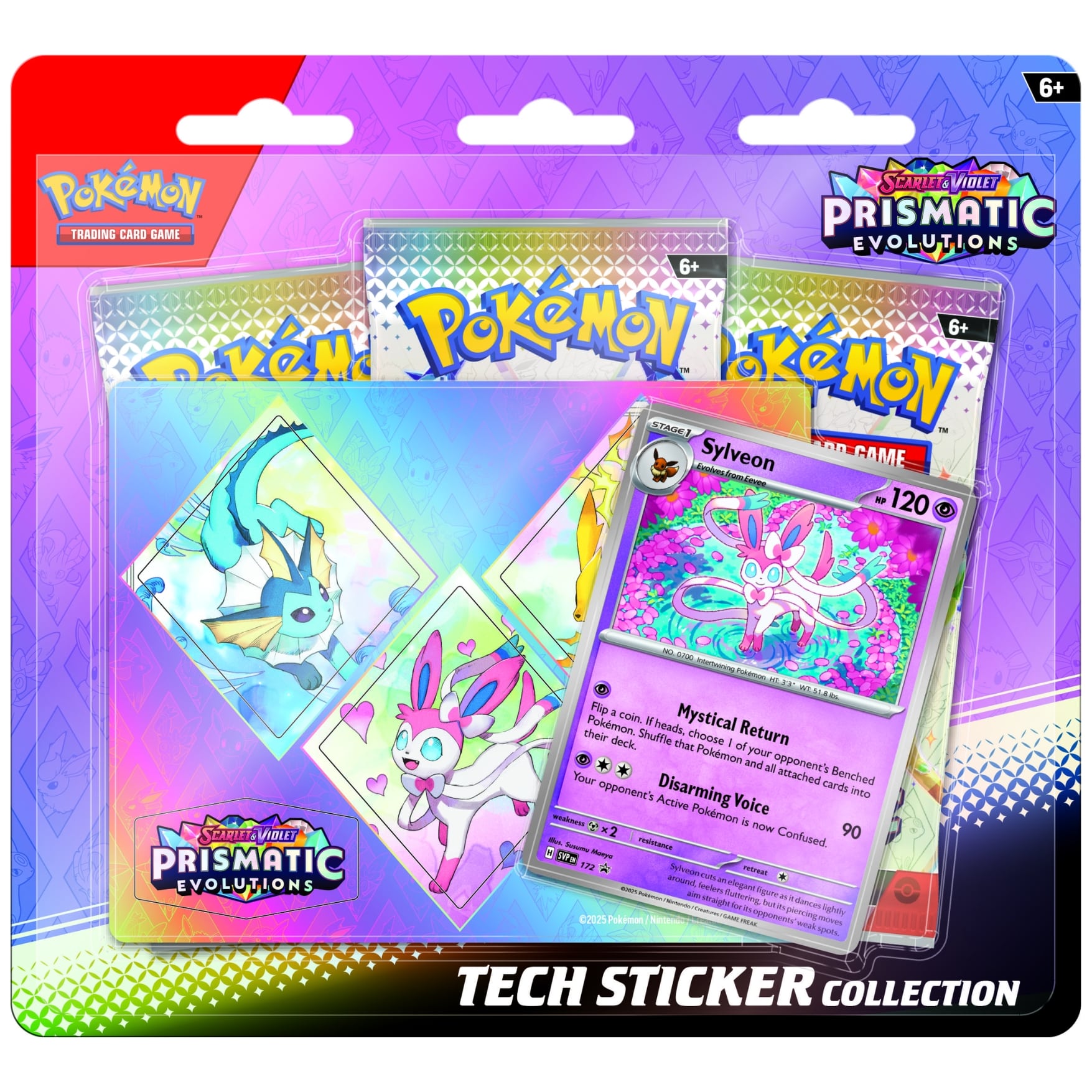 Pokémon Prismatic Evolutions Sticker Tech Blister (Español)
