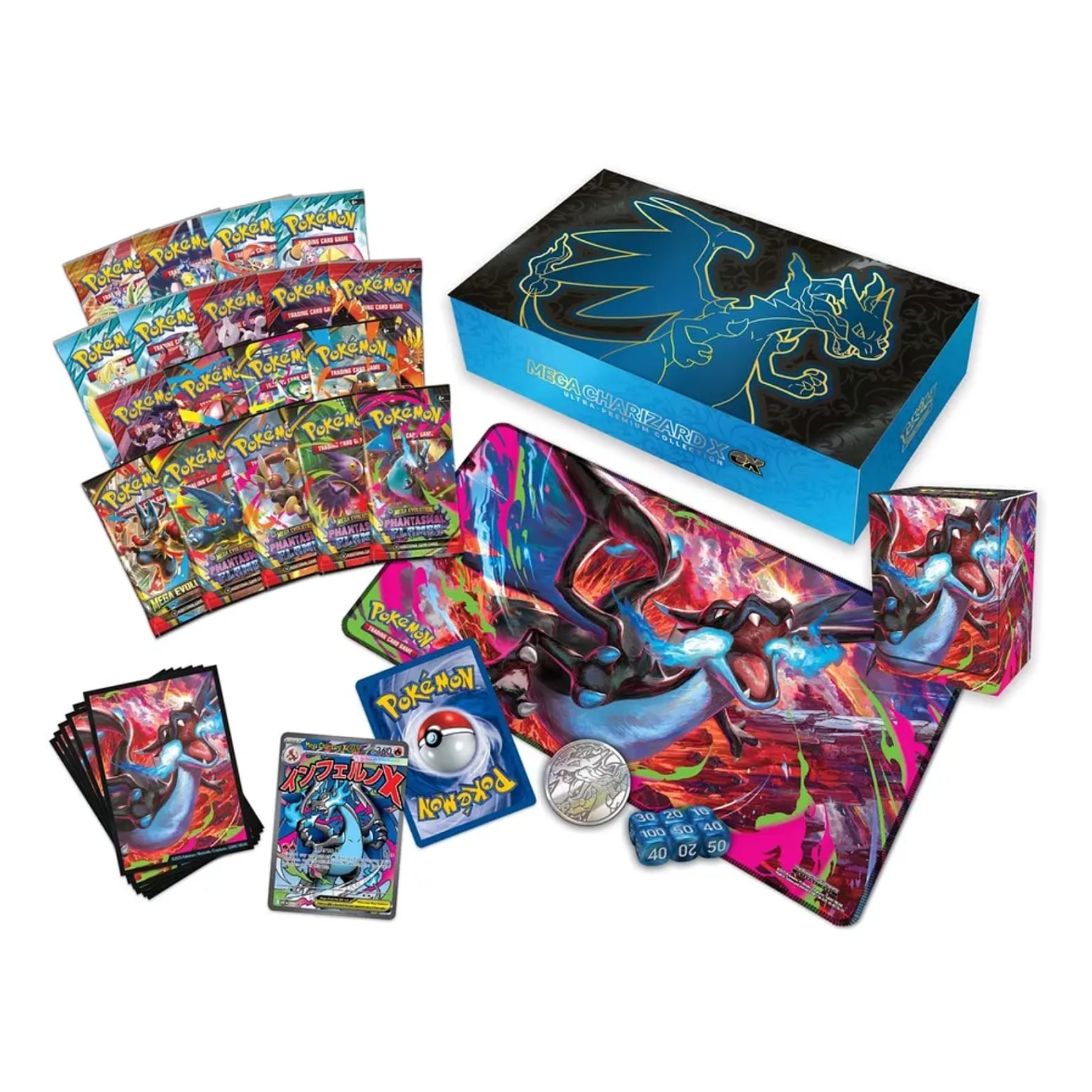 超レア:コレクターアイテム U2 POP 特別版 VHS & CD BOXセット Pokémon Mega Charizard X ex Ultra Premium Collection Español