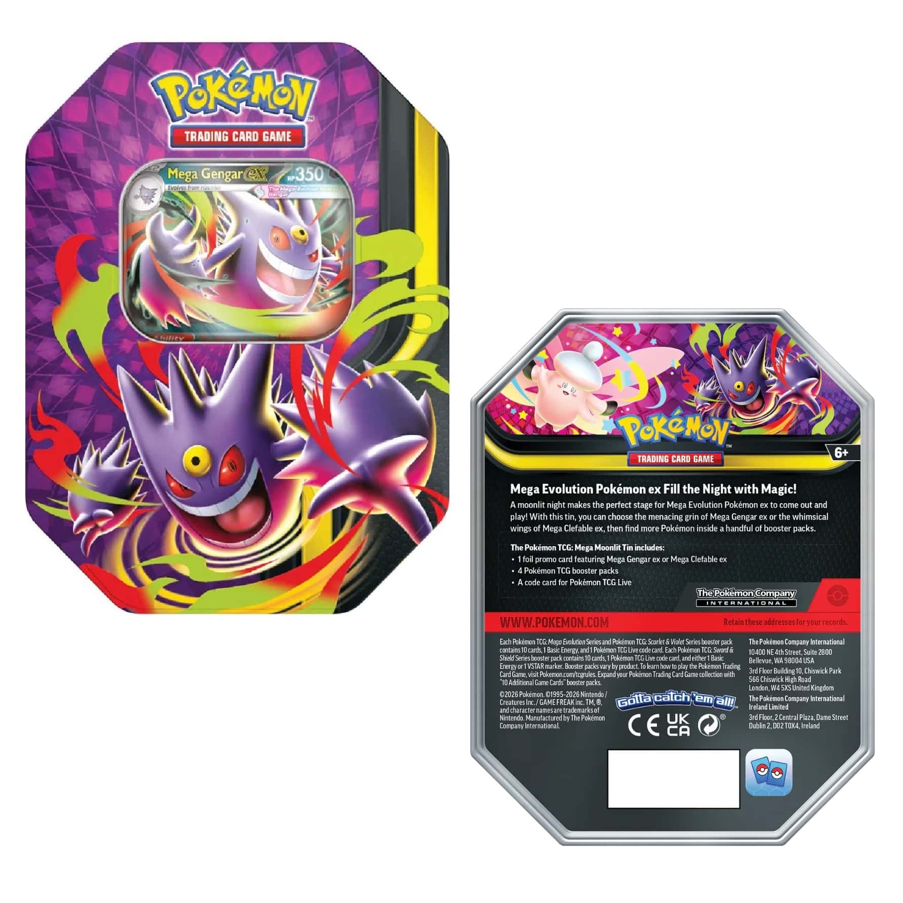 Pokémon Mega Moonlit Tin Mega Gengar Ex Español – Updown Juegos